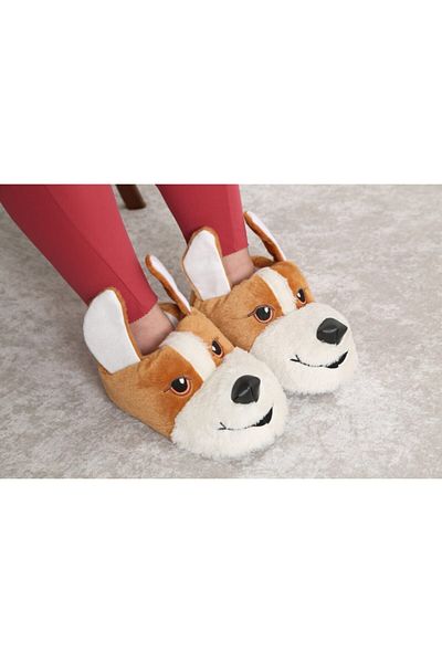 3MODA Papuci de casă pentru femei cu siluetă de câine