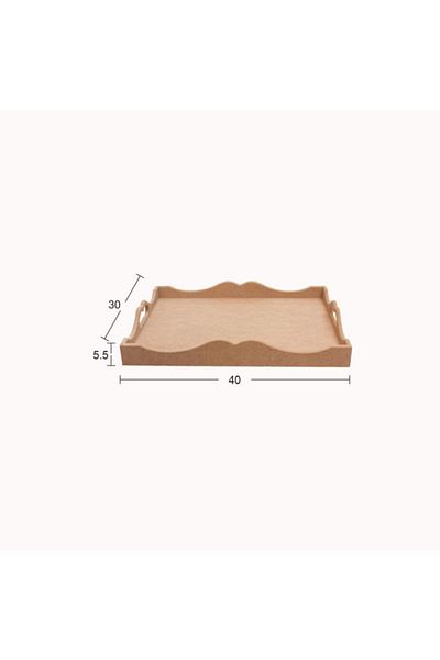 İstanbul Hobi Wooden Brass Decopage Tray T765