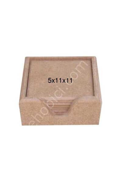 İstanbul Hobi قاعدة أكواب مربعة خشبية (mdf) كائن F759