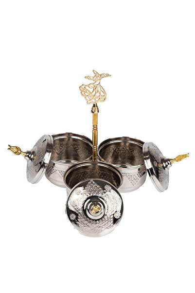 DMT COPPER HOME Dmtgaziantep Copper Spice-Nuts Bowl Embroidered Jar Size 8cm Wide 8.5cm Thickness 3mm Tinned