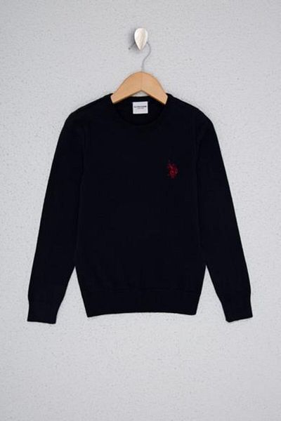 U.S. Polo Assn. Тъмносиня плетена тениска за момче US Polo Assn