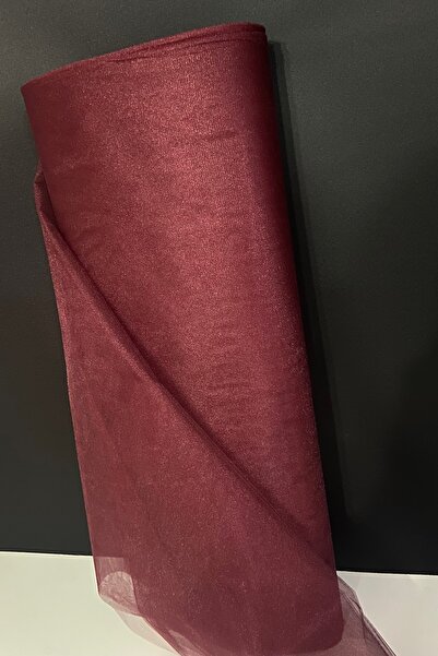 ZEYMERADE Bordo Kristal Tül, Bohça Çeyiz Gelin Nişan Tepsi Valiz Bavul Kapı Hediye Süsleme Tülü Süsü 100x300cm