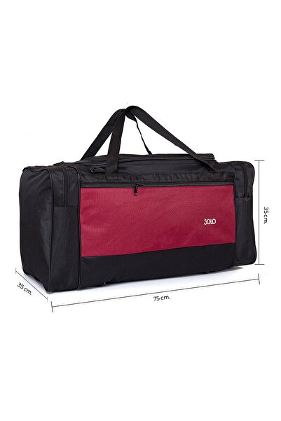 Solo Bag Siyah Bordo Battal Boy Seyahat Çantası 75 Cm