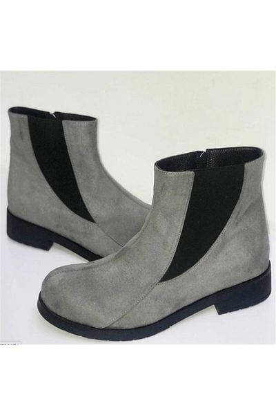 İriadam K418 Gray Suede New Season Large Size Women's Boots