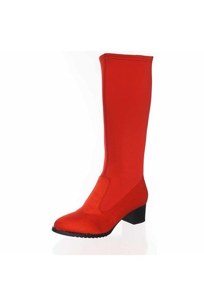 İriadam K163 Red Stretch Comfortable Stylish Large Size Women's Large Size Boots