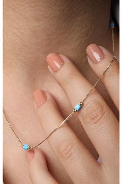 Kuyumcum Mavi Boncuklu Elvin Altın Kolye, Altın Kolye Modelleri Anne Arkadaş Eş Sevgili için  Önerileri