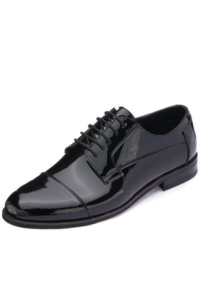 İriadam Nv1088 Black Patent Leather Neolite Sole Large Size Men's Classic Shoes