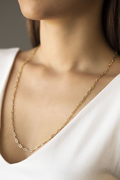 Uşaklıhafız kuyumculuk 14 Ayar Altın Ataç Zincir Kolye 60 cm