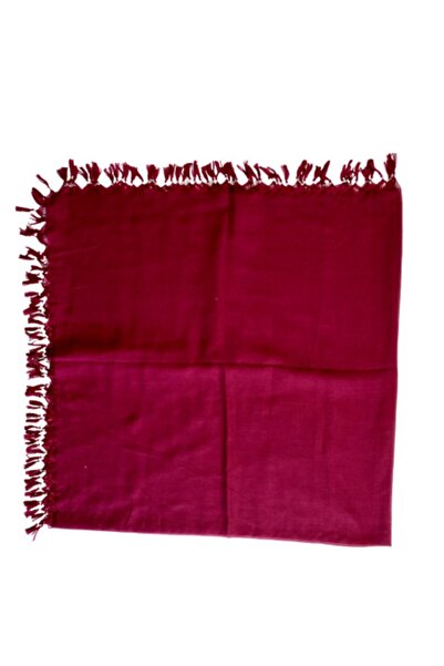 Naz Ipek Bordo Renk El Işi Boncuklu Bordo Yazma 110cm X 110cm