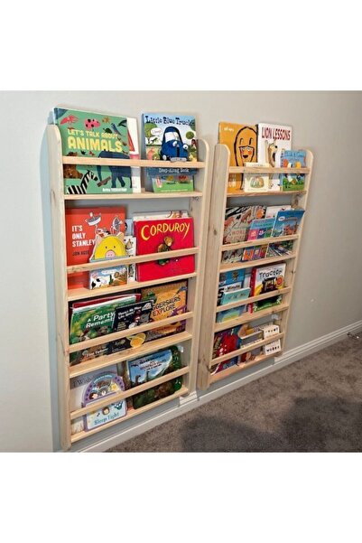 MrtAhşap Montessori Geniş Model Kare Çıtalı Kitaplık