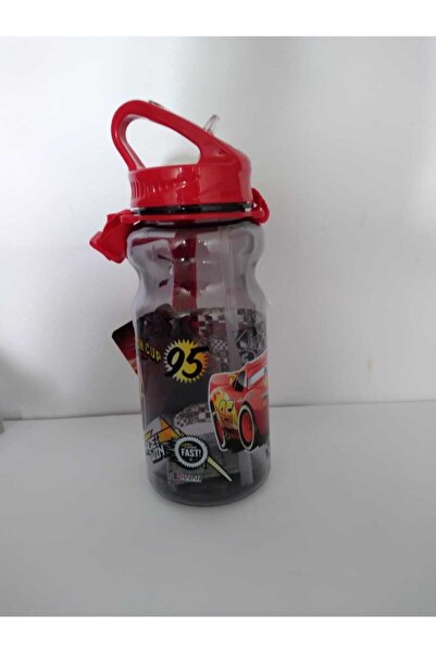 Hakan Çanta Hakan Mc Queen Plastik Kırmızı Matara Pipetli