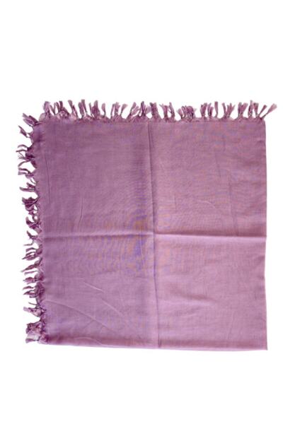 Naz Ipek Düz Renk El Işi Boncuklu Pembe Yazma 110cm X 110cm Eşarp