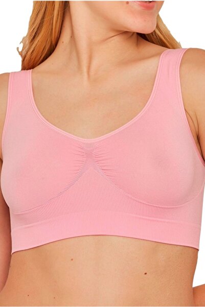 Shop mood Ženski ružičasti mekani grudnjak sa debelim naramenicama