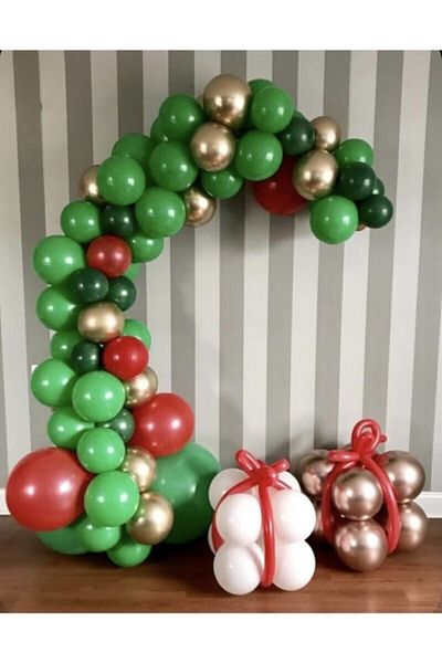 BEST PARTİ New Year Balloon Chain Set New Year Christmas Balloon Chain 100 Pcs