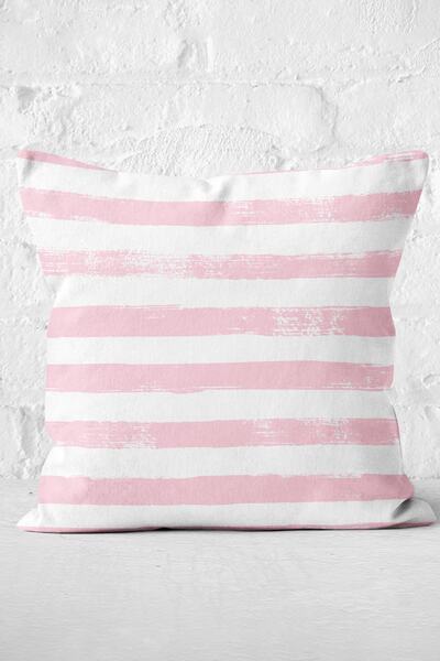 Nish & Royal Decorative Modern Pillow Case with Pink Striped Motif