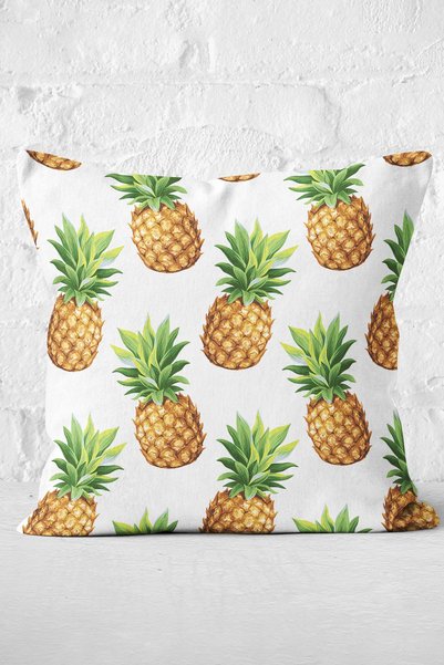 Generic Brand Husă de pernă decorativă cu imprimare digitală cu model de ananas