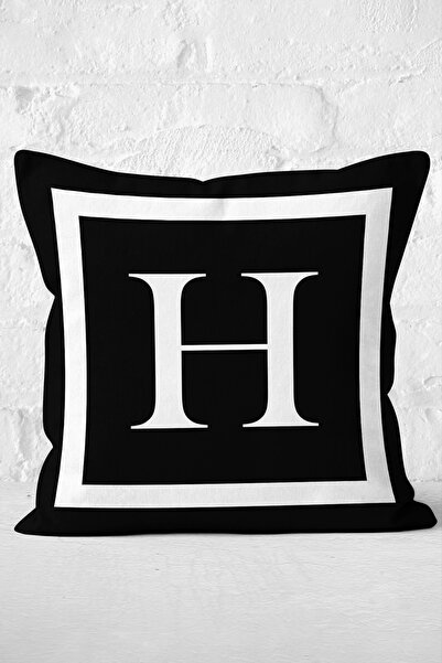 Nish & Royal Special Design Letter H Digital Printed Throw Pillow Cover