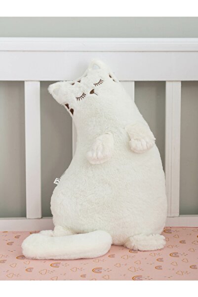 SHIVA Gift & More Şişman Kedi Bej 3d Figürlü Peluş Oyuncak Uyku Ve Oyun Arkad...