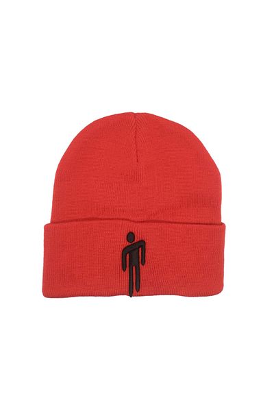 AlpCollection Beretă pliată cu broderie acrilică Billie Eilish roșie