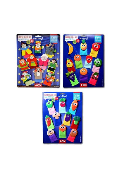 Tox 3 Set - 30 Pieces Fairy Tale Heroes, Fruits and Vegetables Finger Puppet T105 T104 T225