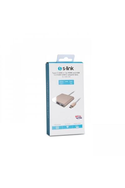 S-LINK Hdmı_usb 3.0 Çevirici Adaptör Gold 4k Sl-usb-c68 0.15metre Type-c