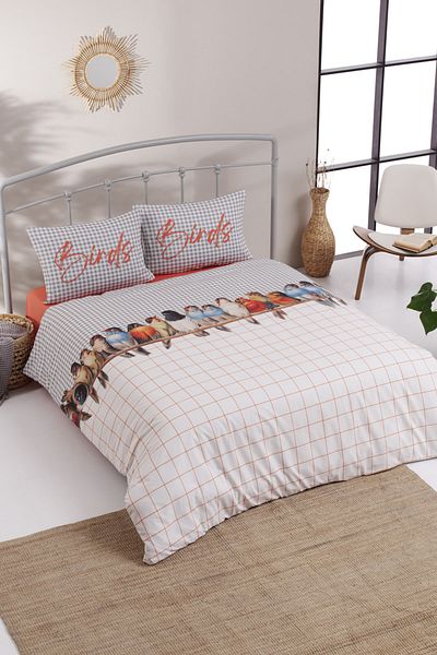 Colorpool Set cuvertură de pilota unică cu imprimeu digital Petite Birds