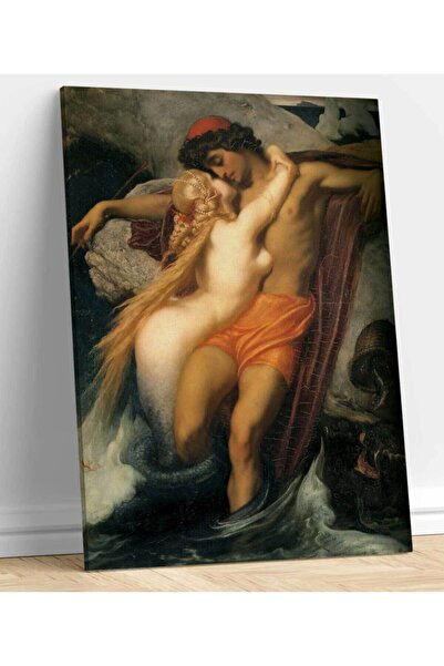 StellaStore Frederic Leighton Balıkçı Ve Siren Kanvas Tablo