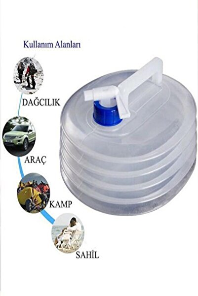 Genel Markalar Katlanabilir Musluk Kapaklı Akordiyon Portatif 10 Litre Bidon Container Kova