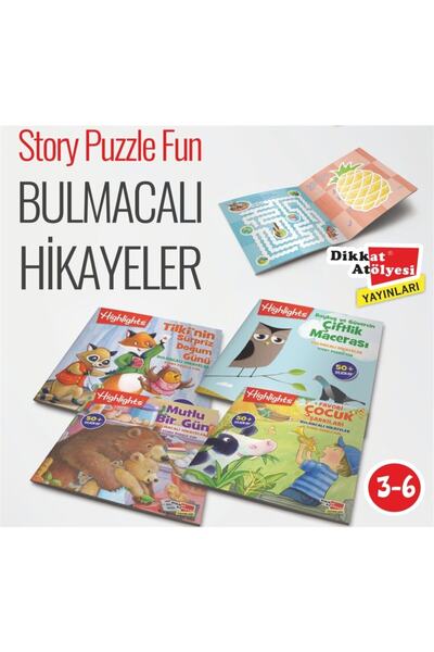 Dikkat Atölyesi Yayınları Sticker Bulmacalı Hikayeler 4'lü Set