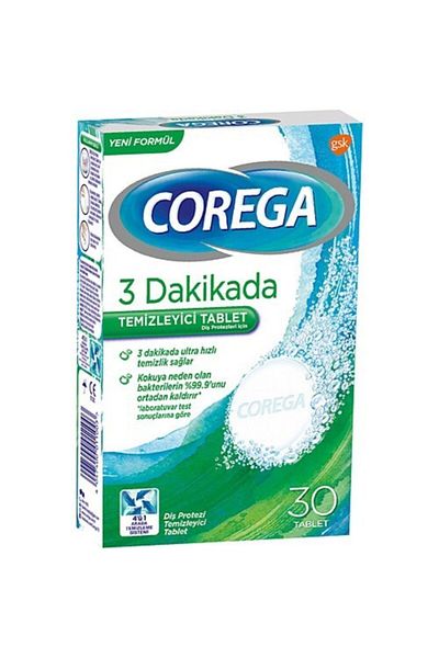 Corega قرص تنظيف أسنان سنسوداين - كريم 30 نعناع، فرشاة أسنان ناعمة 50 مل