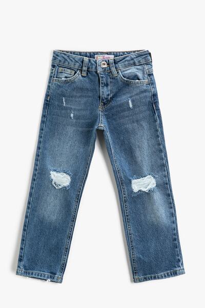 Koton Girl's Medium Indigo Jeans 2KKG47514OD