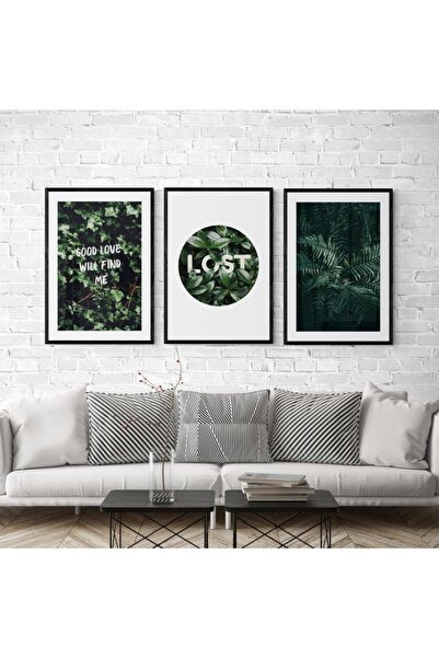 TekTablo طقم طاولة خشبية مؤطرة 3 قطع