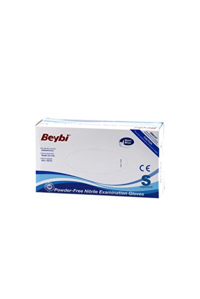 Beybi قفازات النتريل الخالية من البودرة باللون الأزرق (الحجم S)
