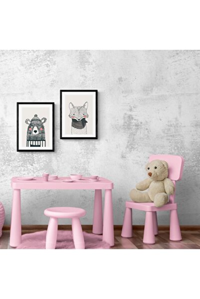 TekTablo Çerçeveli Ahşap Tablo Çocuk Odası 2 Prç