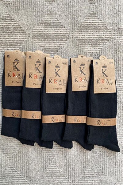 Ervanur Мъжки памучни чорапи, черни, 5 чифта