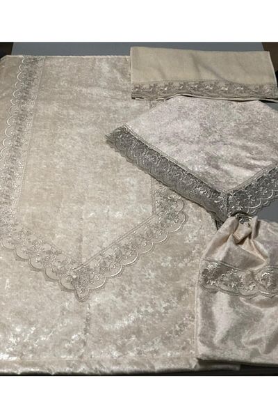 Çt Çeyizci Tekstil Комплект молитвени килими от дантела и кадифе