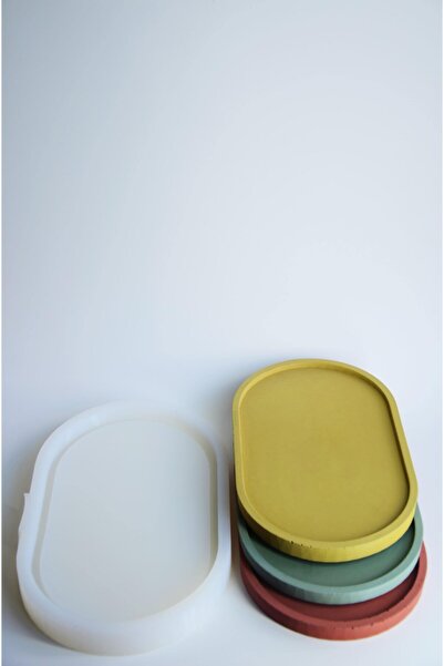 beton saksı Saksı Altlığı - Sunum Tepsisi Silikon Kalıbı (BÜYÜK BOY)