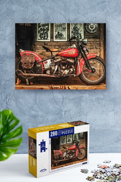 NT Handmade 260 Parça Classic Motorcycle Yapıştırıcı Ve Ip Hediyeli - Klasik Motor Yapboz Seti