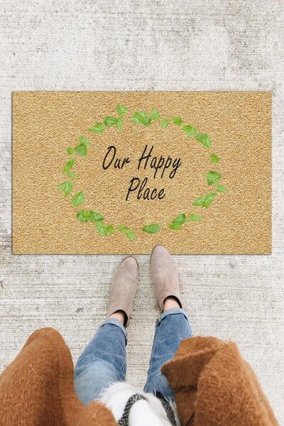 Monnhein Our Happy Place Door Mat Decorative Door Mat Outdoor Mat Home Door Mat