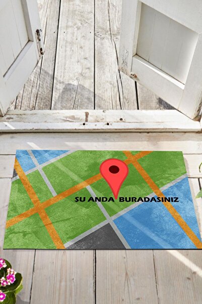 Monnhein سجادة باب أمامية مزخرفة على شكل خريطة للخارج/المنزل الداخلي/الحمام/ا...