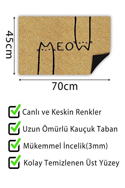 Monnhein Meov Kapı Önü Paspası Dekoratif Dış Mekan/ev Içi/banyo/mutfak/yatak Odası/giriş Kapı Paspası