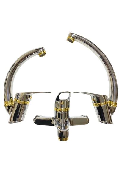 KCA ARMATÜR Kca Lüx Krom Gold Detay Banyo Lavabo Mutfak Prime Kalite Batarya ...