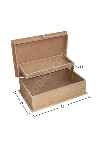 İstanbul Hobi Ku266 Shelf Box, Unpainted Raw Wooden Mdf Box