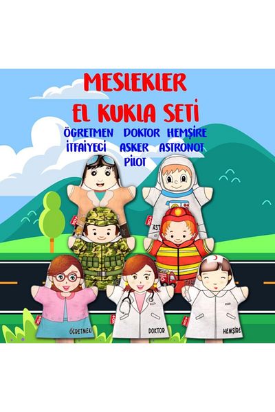 Tox 7 Piece Professions Hand Puppet Set, Educational Toy