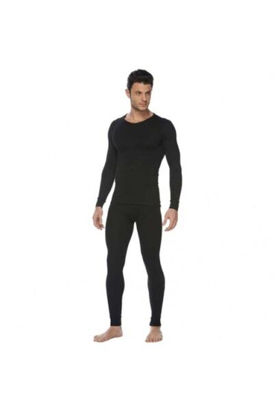 jilly jo Ανδρικό Μαύρο Θερμικό Σετ - Κάτω και Επάνω Σετ