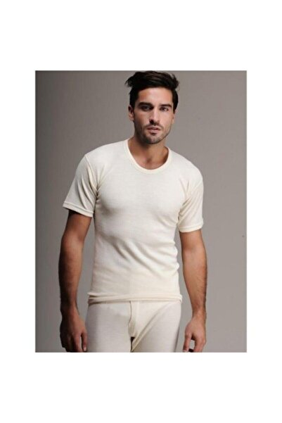 bejamonti Men's Short Sleeve Wool Underwear (It Is Real Natural Thermal)