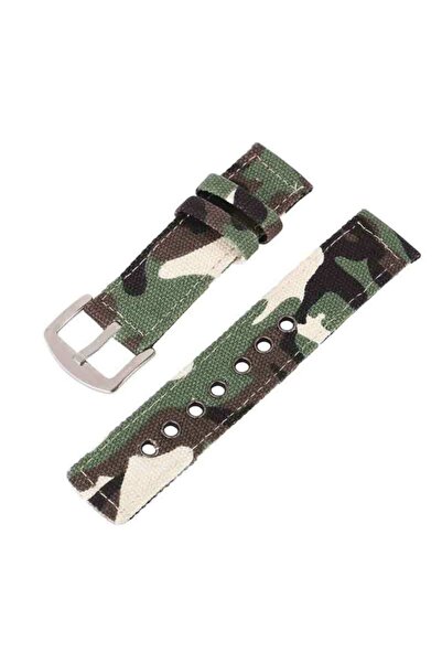 Ezgi Elektronik Kumaş Perlon Kamuflaj Komando 24mm Spor Saat Kordonu Kayışı Nato