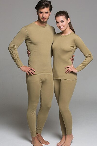 jilly jo Σετ θερμικών εσωρούχων για ενήλικες Khaki Color Unisex