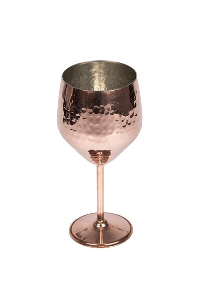 DMT COPPER HOME Gaziantep Tattooed Footed Serving Cup in Copper Length 20 cm Width 9.0 cm Thickness 3mm 260 gr