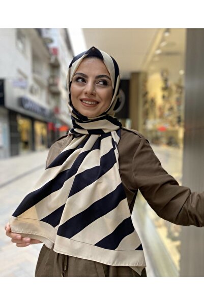 çiğdem eşarp Ları Diogonel Çizgili Medine Ipeği Şal